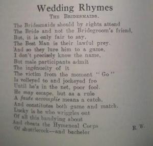 WEDDING RHYMES